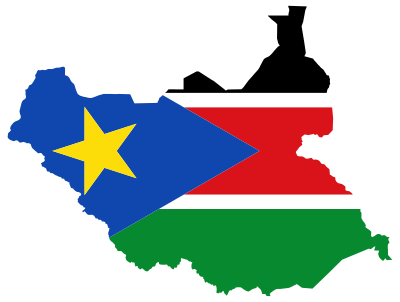 South Sudan Flag Map