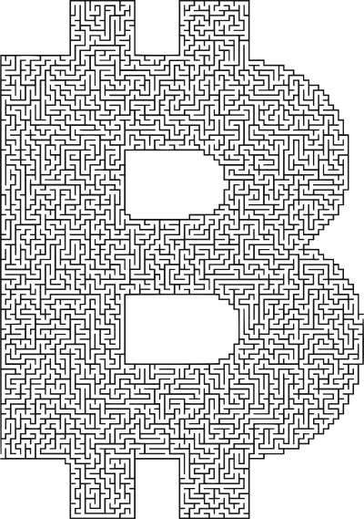 Bitcoin logo maze 1