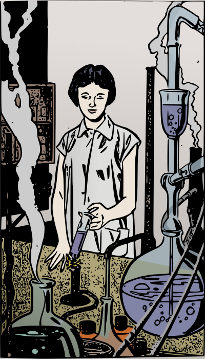 j4p4n scientist woman comic book style color