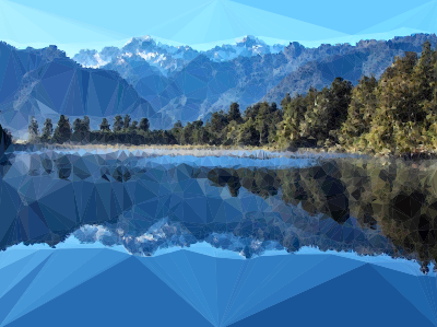 Low Poly Mirror Lake New Zealand