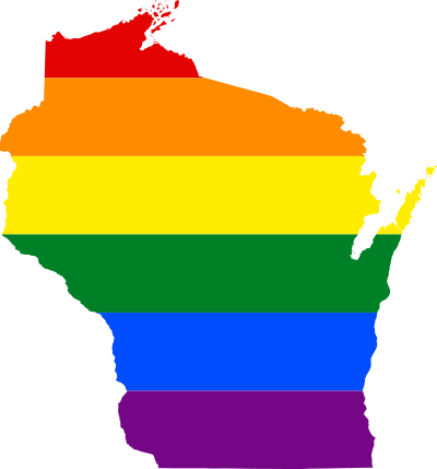 LGBT flag map of Wisconsin 1