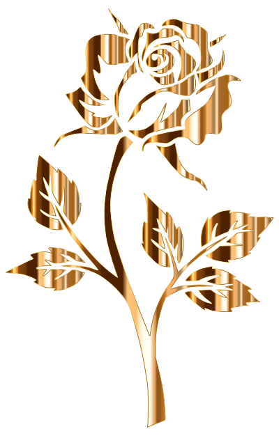 Gold Rose Silhouette 2 No Background