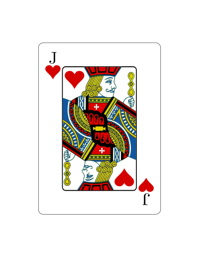 poker 11 jota de corazones vectorizado