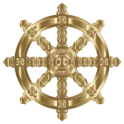 Copper Ornate Dharma Wheel