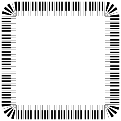 Piano Keys Rounded Square