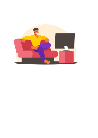man watching tv
