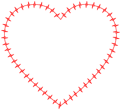 Heart EKG Rhythm Thick